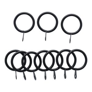 Micasa 10-Piece Curtain Ring Black 19mm